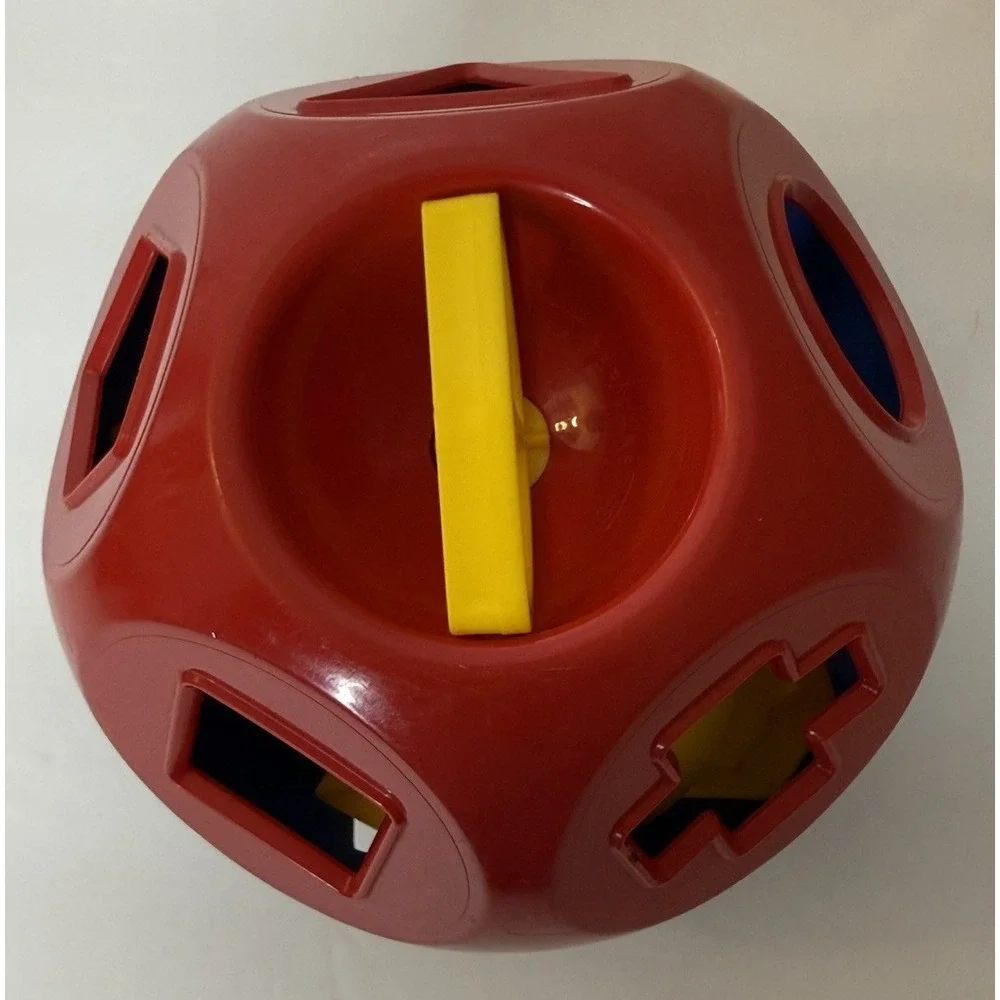 1968 Vintage Tupperware Red Blue Yellow Toy Shape O Ball COMPLETE Ball/10 shapes